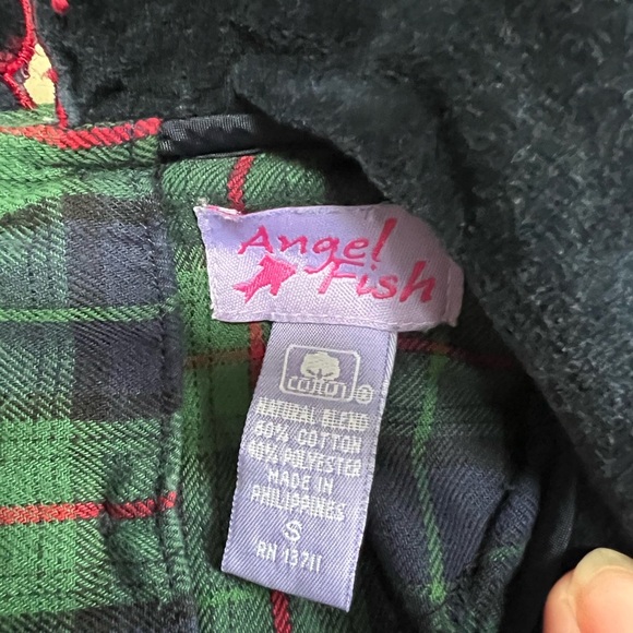 Vintage Angel Fish Velvet Collared Flannel Dress Girls Size Small - Picture 4 of 8